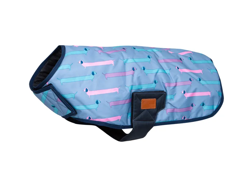 Benji and Flo Dorris The Dachshund Dog Coat - Riviera/Navy-1